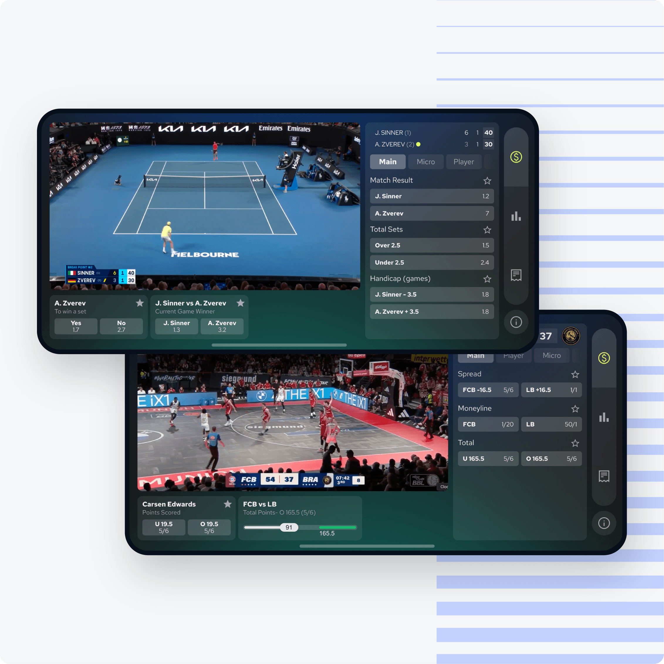 BetVision for tennis and basketball